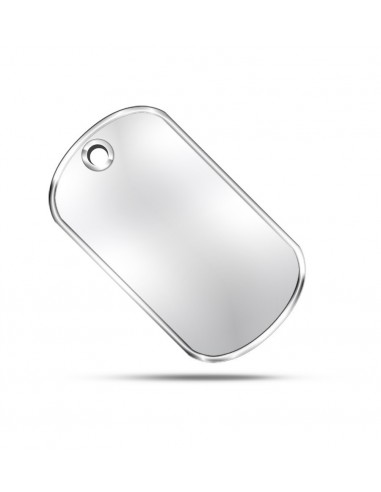 Dog Tag Military Plates Silver Matte