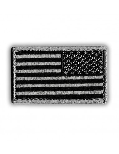 Prišivak Amblem US Flag Reverse Black / Silver