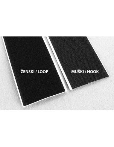 YKK Self Adhesive Velcro Tape 20mm Black Loop
