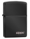 Zippo Lighter Black Ebony Zippo Logo