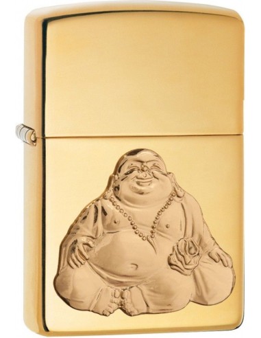 Zippo Lighter High Polish Brass Laughing Buddha Emblem