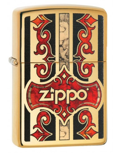 Zippo Lighter High Polish Brass Zippo Logo Design