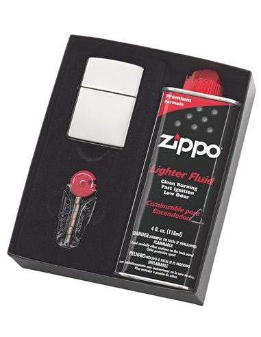 Zippo Gift Box & Zippo Lighter Classic Brushed Chrome