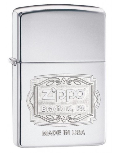 Zippo Lighter Classic High Polish Chrome Zippo Bradford Engraved